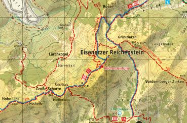 Kartenprobe Wanderkarte Eisenerzer Alpen