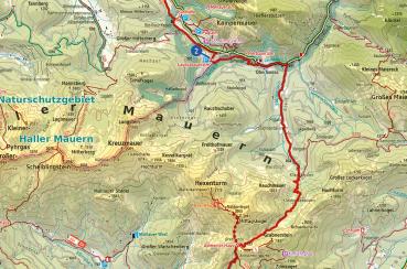 Kartenprobe Wanderkarte Luchs Trail